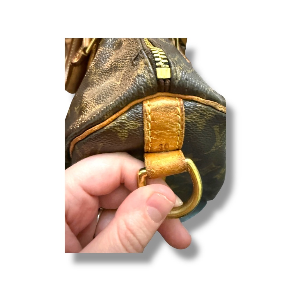 Louis Vuitton Speedy 30 Monogram Canvas Handbag Brown Satchel Classic - Picture 10 of 16
